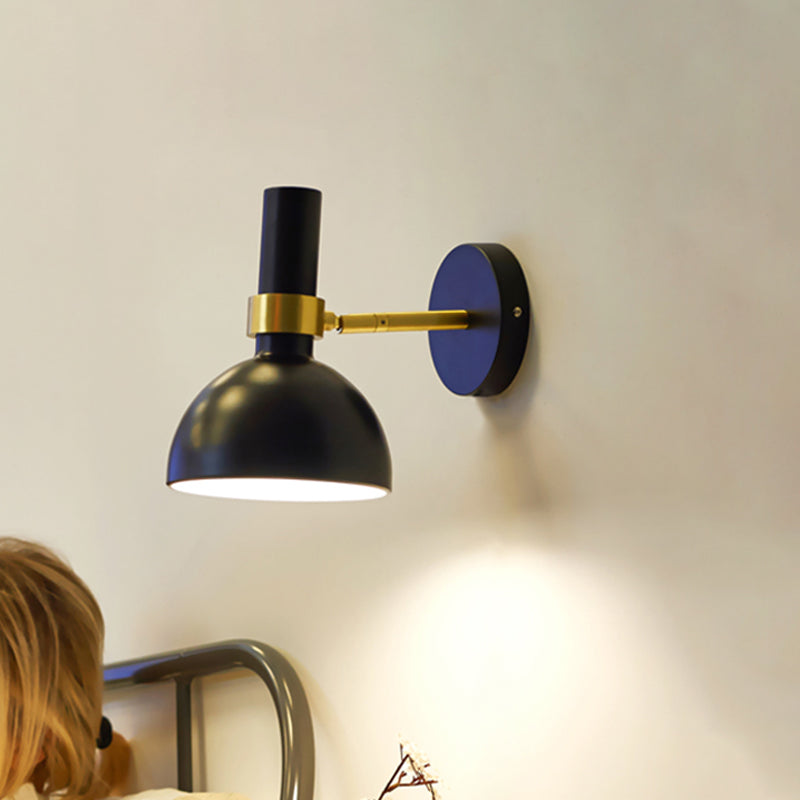 BowLift | Rotatable White/Black Finish Wall Light Modern 1 Light Iron Wall Mounted Lamp for Nightstand