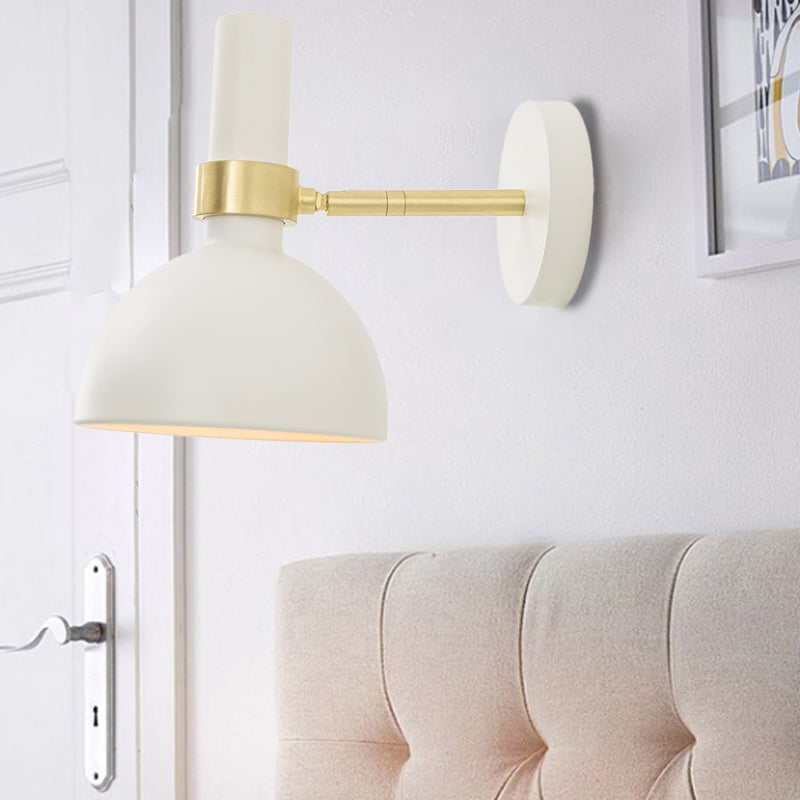 BowLift | Rotatable White/Black Finish Wall Light Modern 1 Light Iron Wall Mounted Lamp for Nightstand