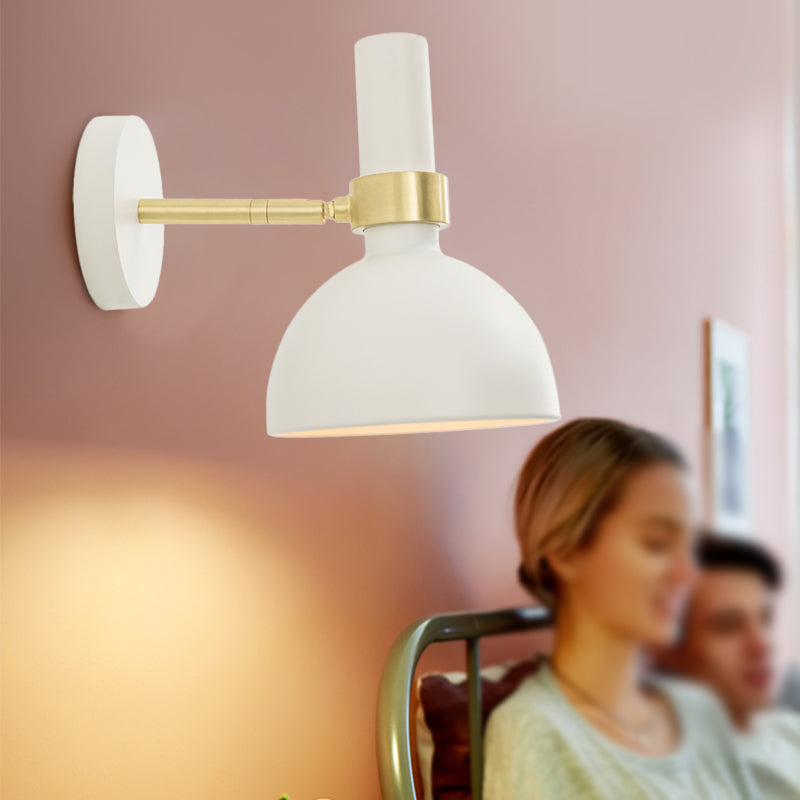 BowLift | Rotatable White/Black Finish Wall Light Modern 1 Light Iron Wall Mounted Lamp for Nightstand