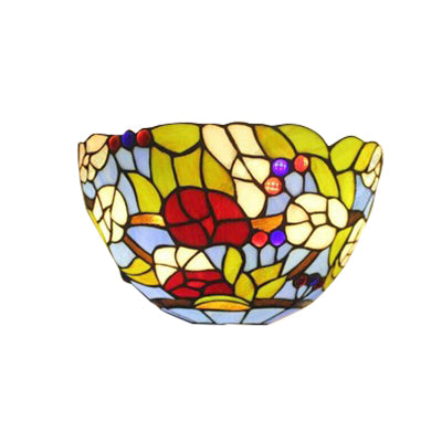 BowLift | Tiffany Flowers Wall Lamp Light Protected Glass Indoor Wall Mount Light for Living Room