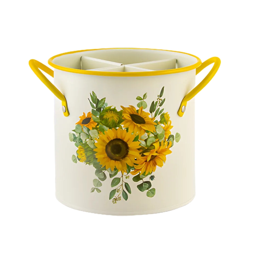 BowLift | Floral Utensil Storage Basket with Divider Lid