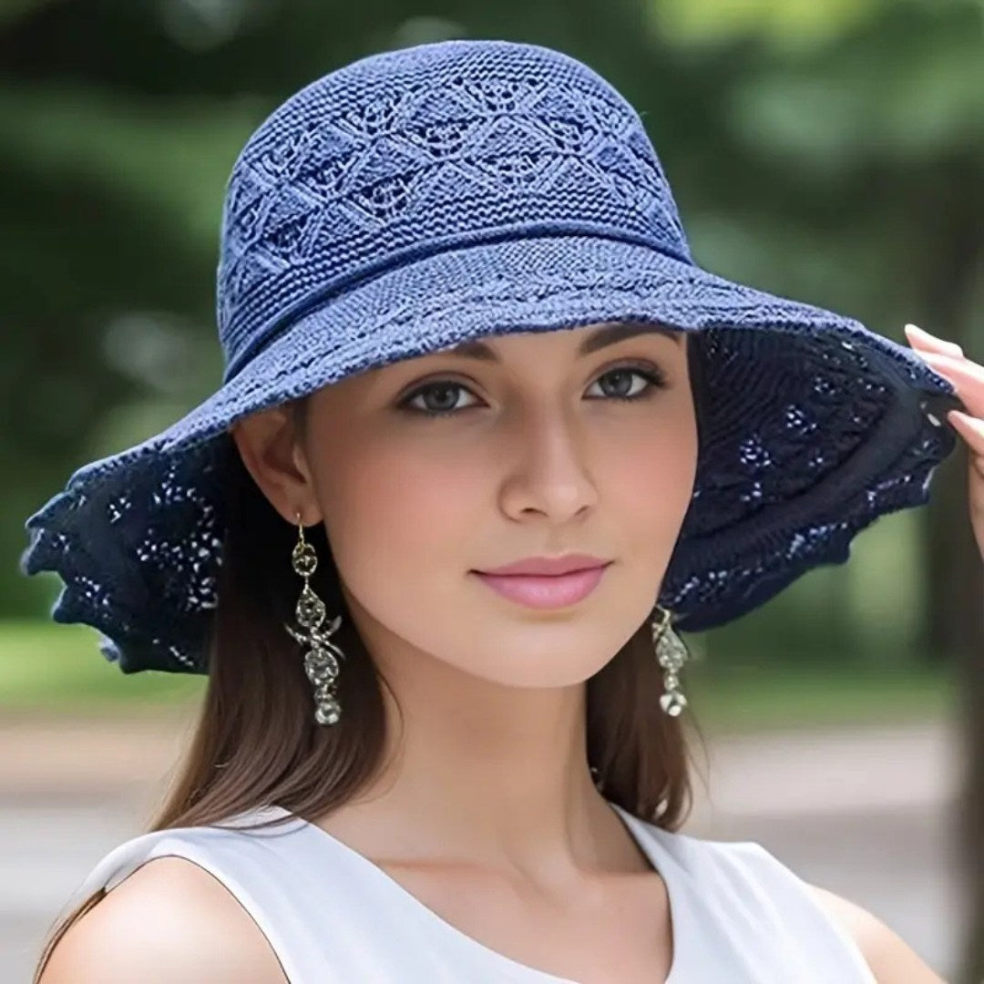 Brimora – Elegant Crochet Bucket Hat with Floral Detail