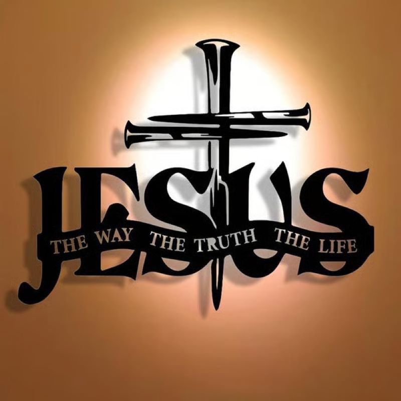 BowLift | Jesus and cross metal silhouette wall decoration