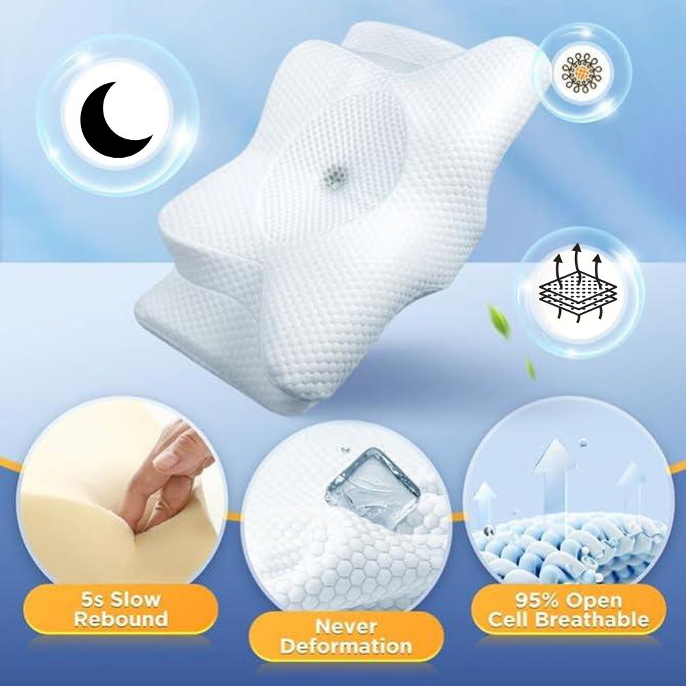 BowLift | Pillow for Back & Shoulder Pain Relief – Orthopedic Memory Foam Posture Pillow for Neck, Shoulder & Spinal Alignment Support