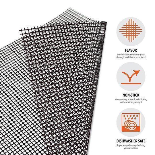 BowLift | Teflon Non-stick BBQ Grill Mesh Mat for reusable cleaning