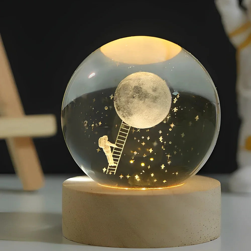 BowLift | LED Night Light with 3D Crystal Sphere