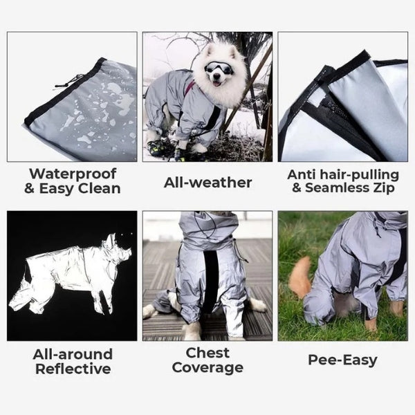 BowLift | Dog Rain Coat with Legs - Waterproof Dog Jacket for Small and Large Breeds | UK Cozy Winter Wear