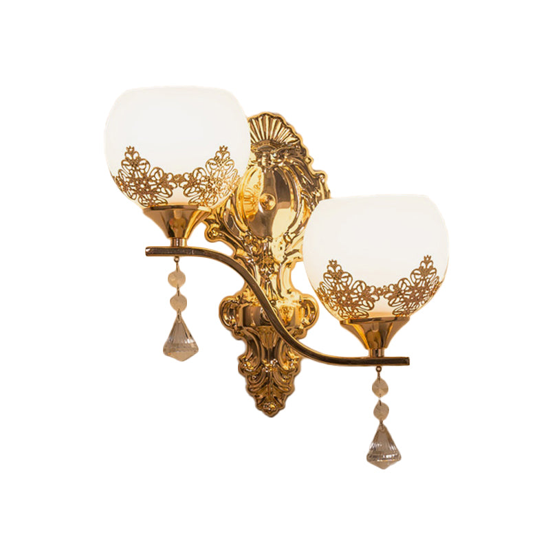 BowLift | Crystal Arch Wall Light Post-Modern 2 Bulbs Wall Lighting Idea in Gold