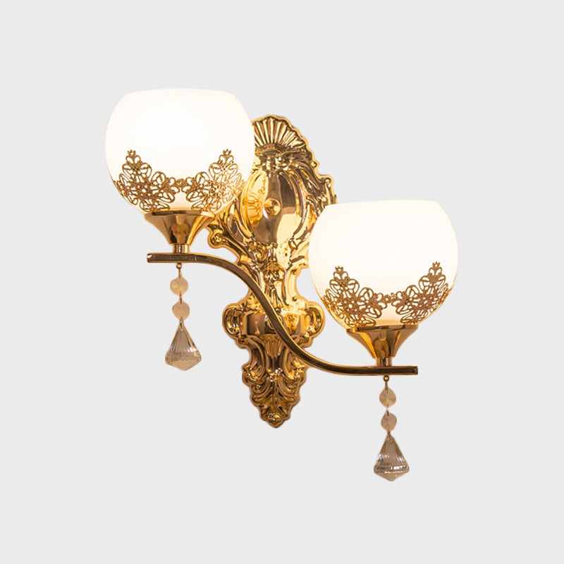 BowLift | Crystal Arch Wall Light Post-Modern 2 Bulbs Wall Lighting Idea in Gold