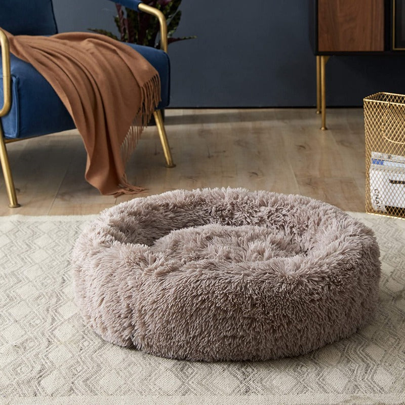 BowLift | PawNest Calming Donut Cat Bed | Round Plush Nest | Stress-Reducing & Cozy | Perfect for Cats & Small Dogs