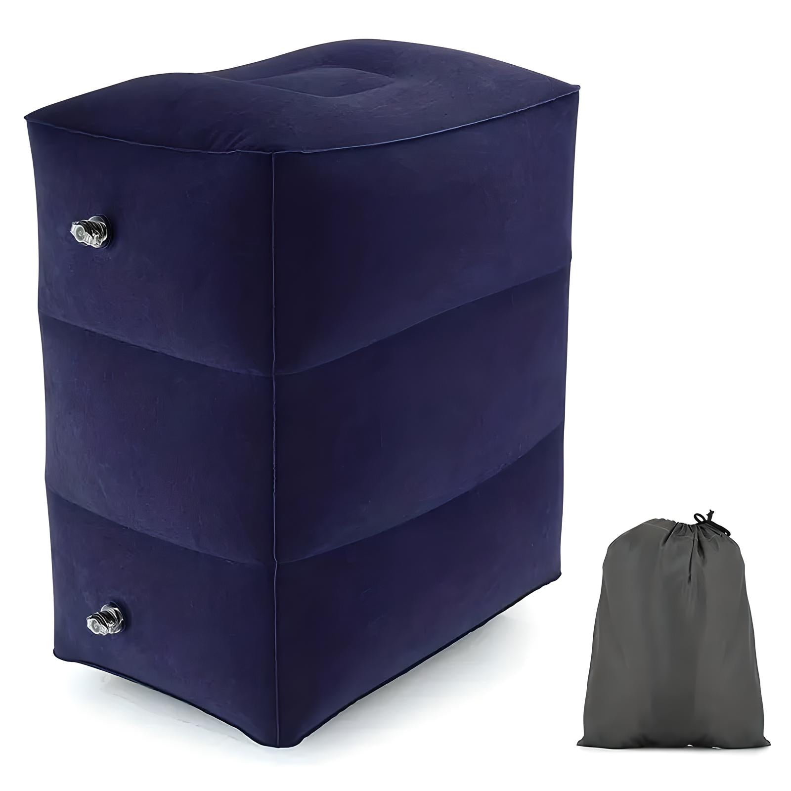 BowLift | Inflatable Travel Footrest | Ergonomic, Adjustable Height & Compact for Planes, Trains, Buses & Office Use