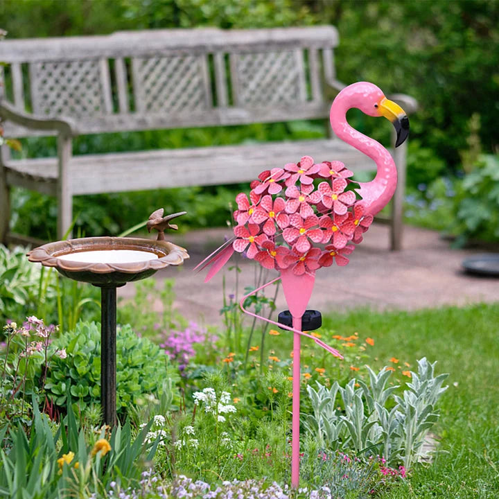 BowLift | Flamingo Solar Light Metal Art