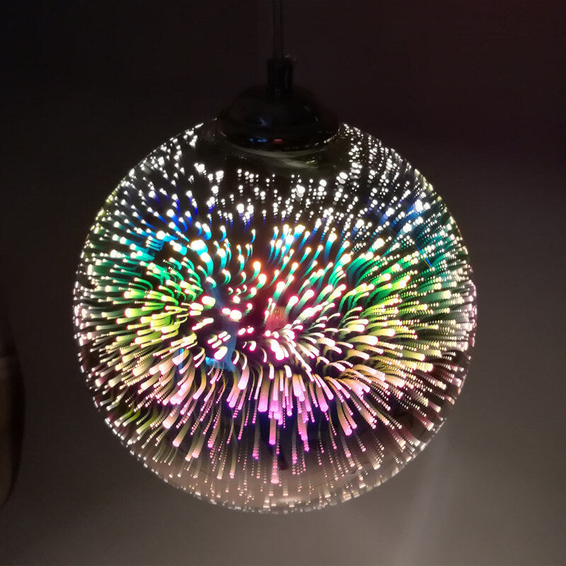 BowLift | Modern creative 3D colorful firework glass 1-light dome pendant lamp
