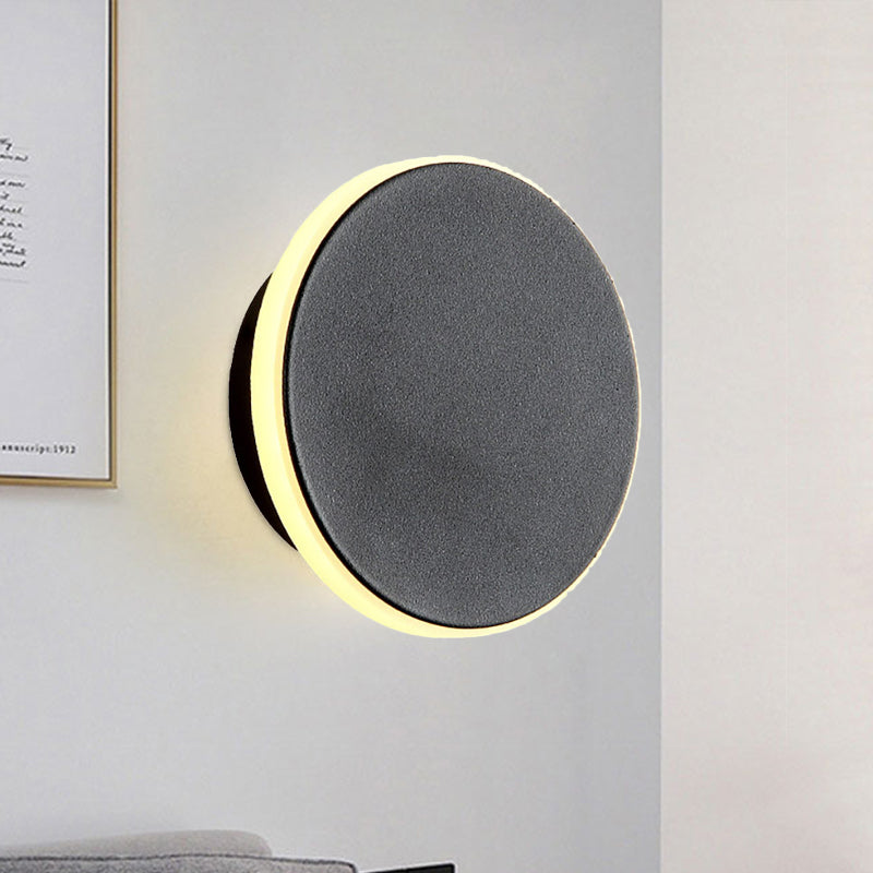 BowLift | Black/White Disc LED Wall Light Modernism Single Acrylic Wall Lighting Ideas in Warm/White Light