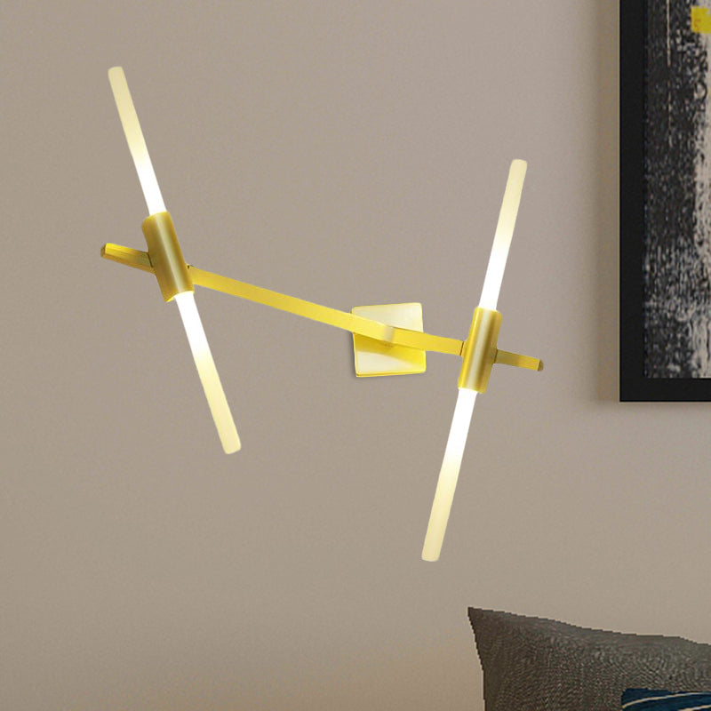 BowLift | Rotatable linear wall lamp Postmodern metal 2/4 heads gold wall mounting light