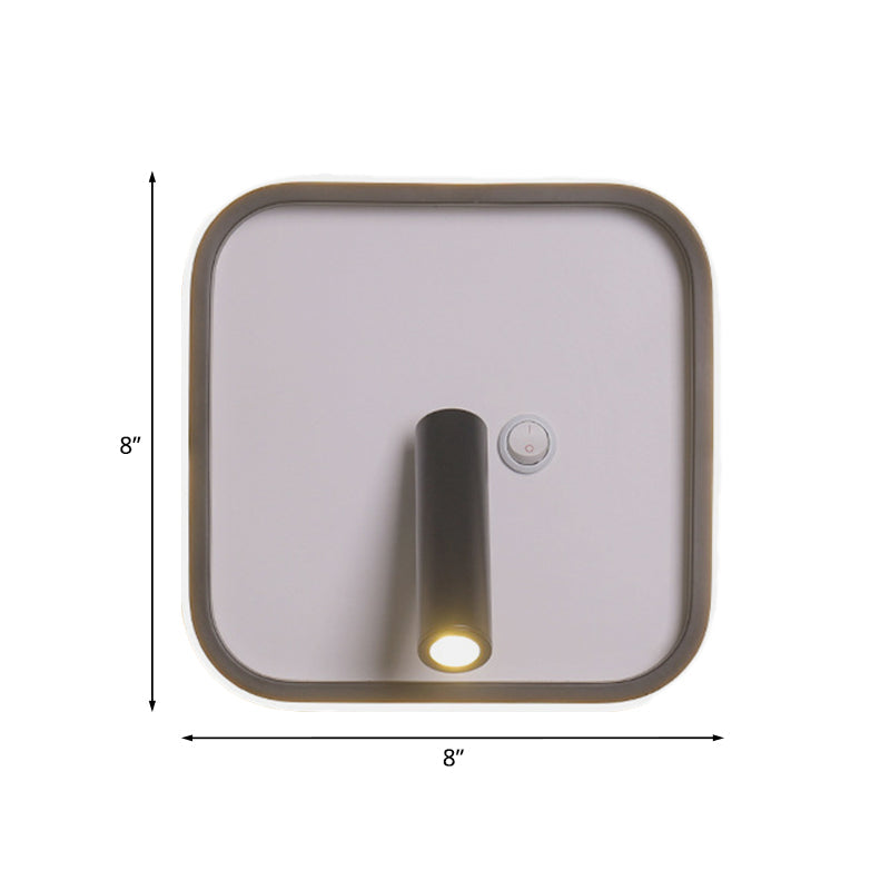 BowLift | Contemporary Circle/Square/Ellipse Wall Light Metal LED Nightstand Lighting in Black, White/Warm Light