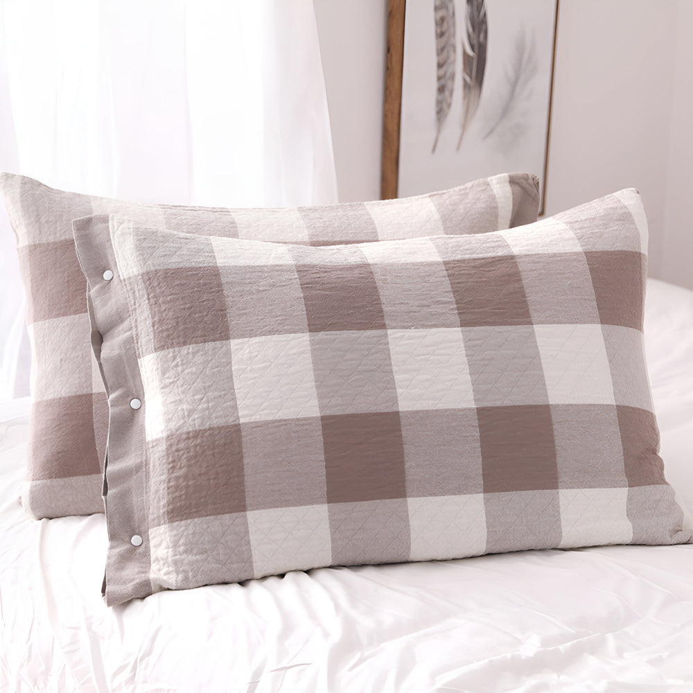 BowLift | Checked & Striped Cotton Pillowcase