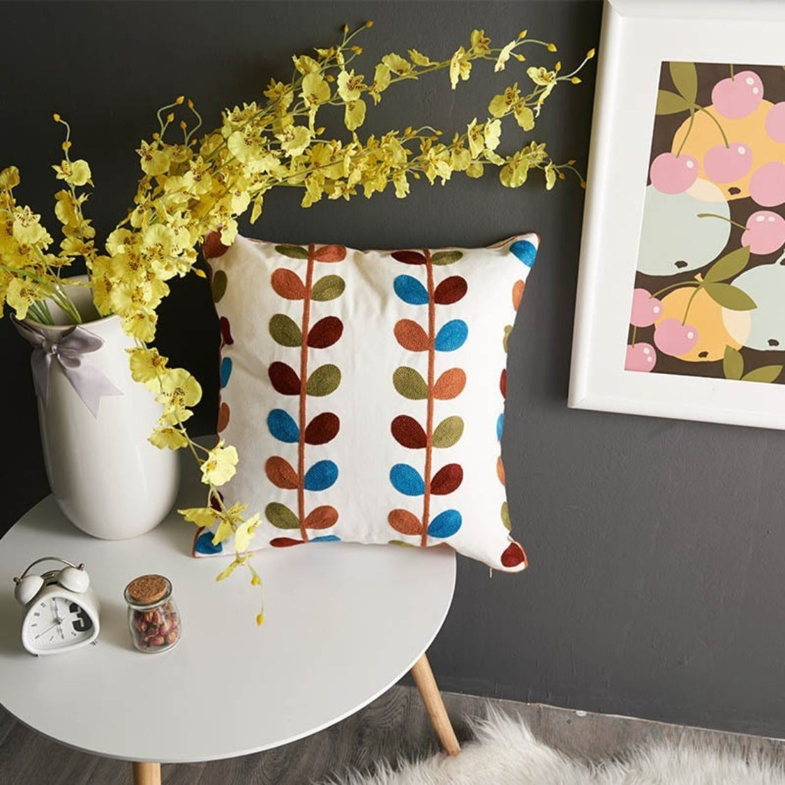 BowLift | Fleur Classic Embroidery Square Sofa Cushion Cover