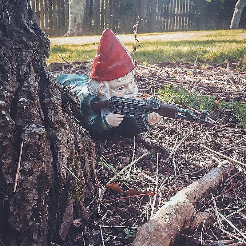BowLift | Military Garden Gnome with Camouflage Uniform