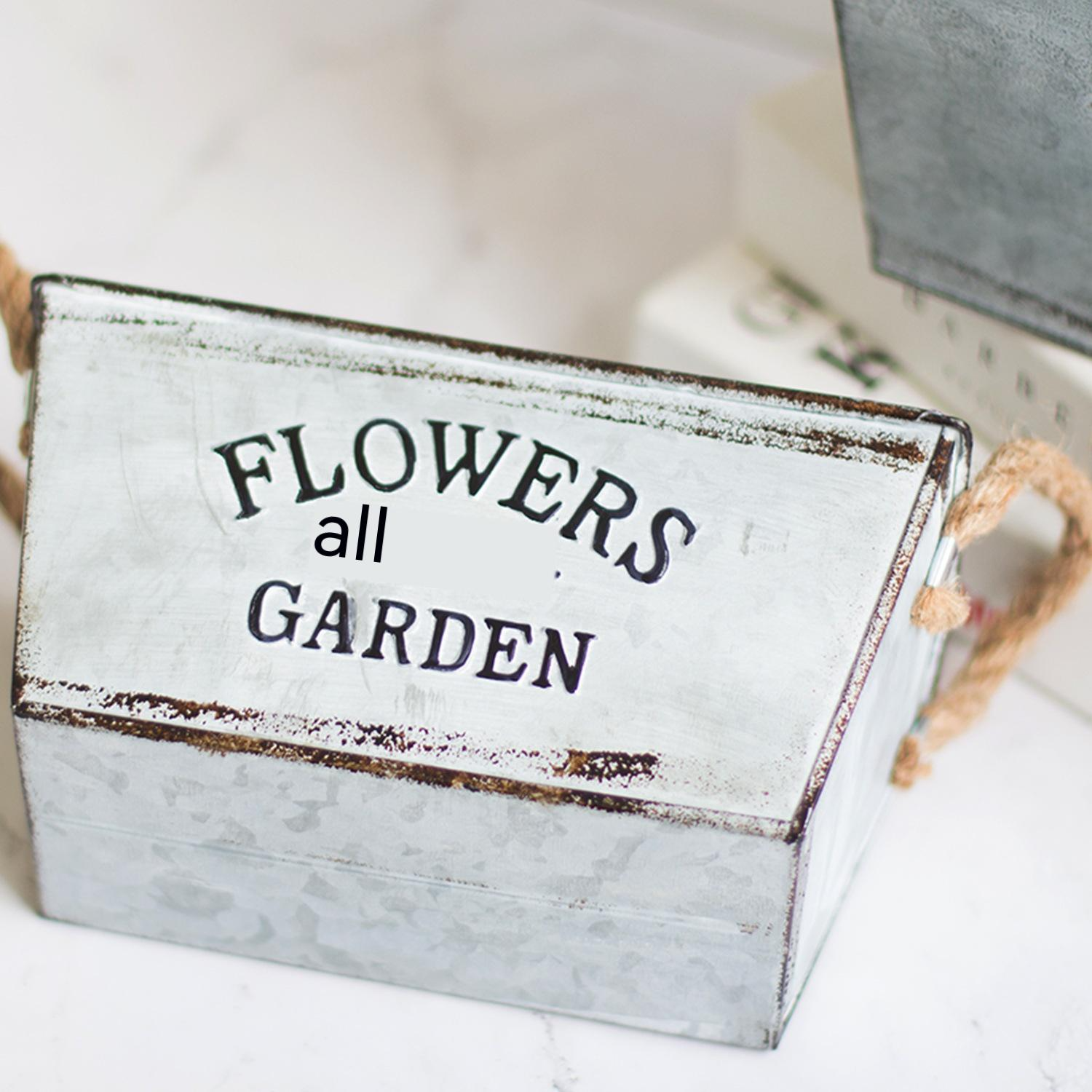 BowLift | Decorative flower and garden container made of metal with hemp rope handles