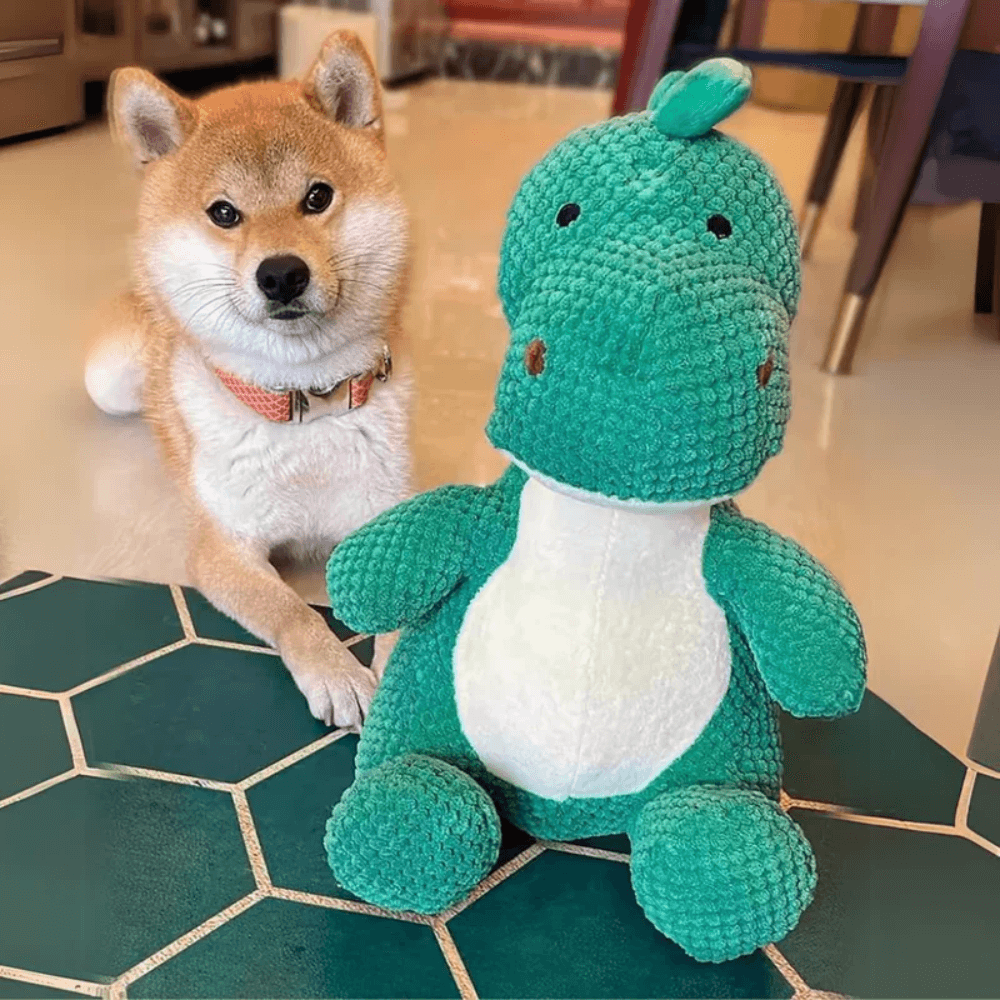 Dino Chew Plush Dog Toy