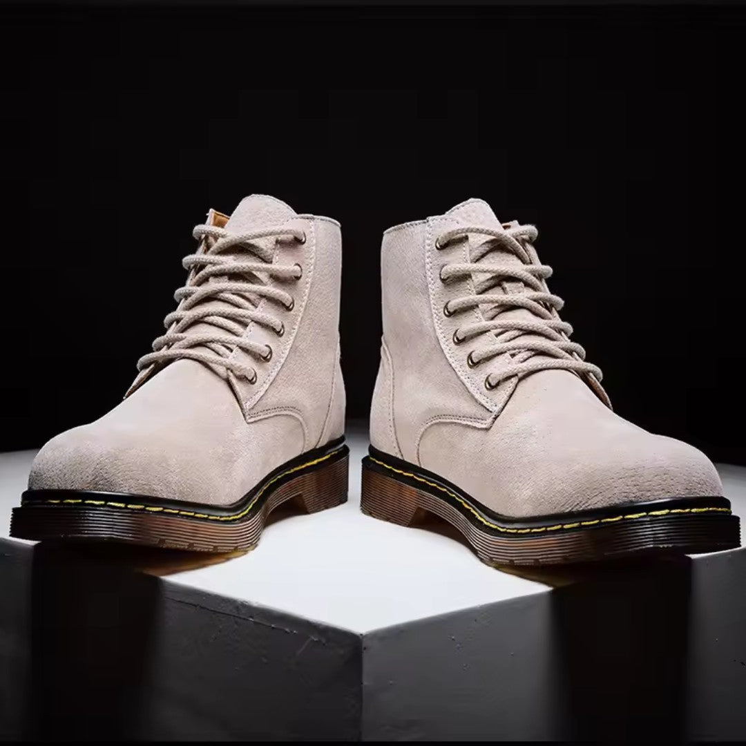 Suede Lace-Up Boots with Rugged Comfort