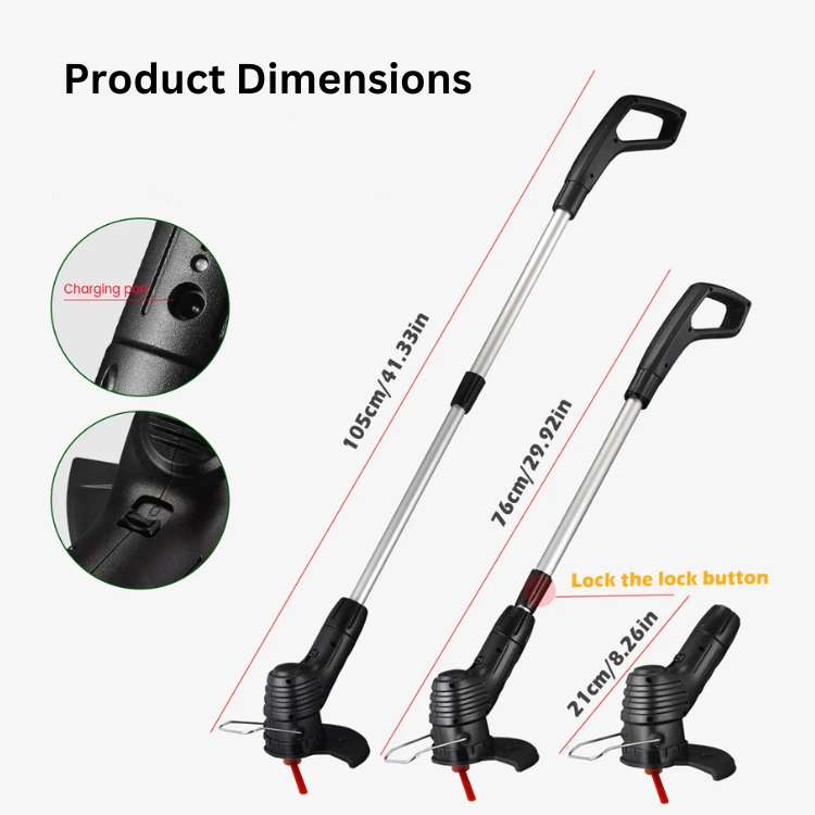 BowLift | Cordless Grass Trimmer with High-Power Battery - Lightweight Lawn Edger for Easy Yard Maintenance