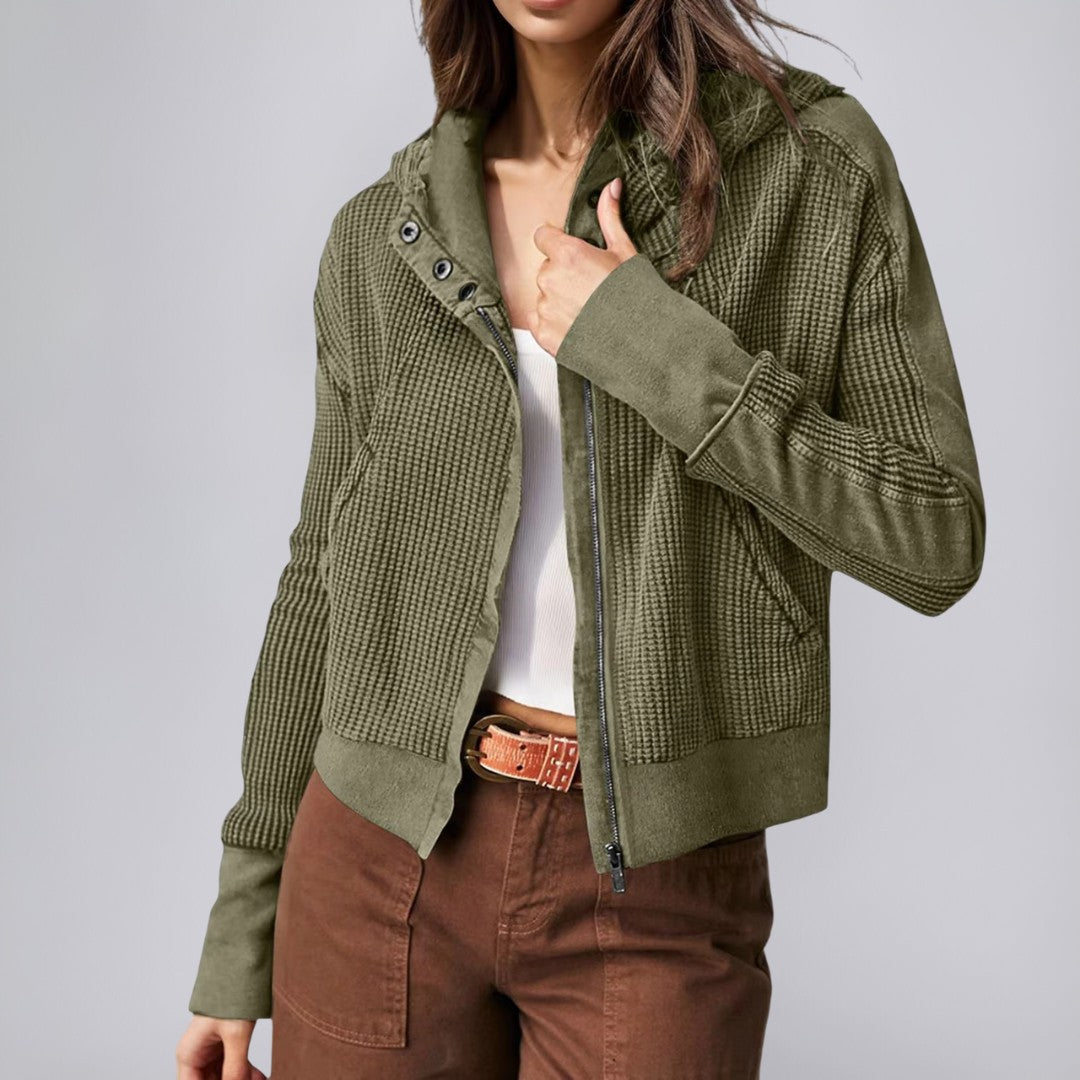 Cropped Hoodie with Snug Hood and Soft Cotton Blend