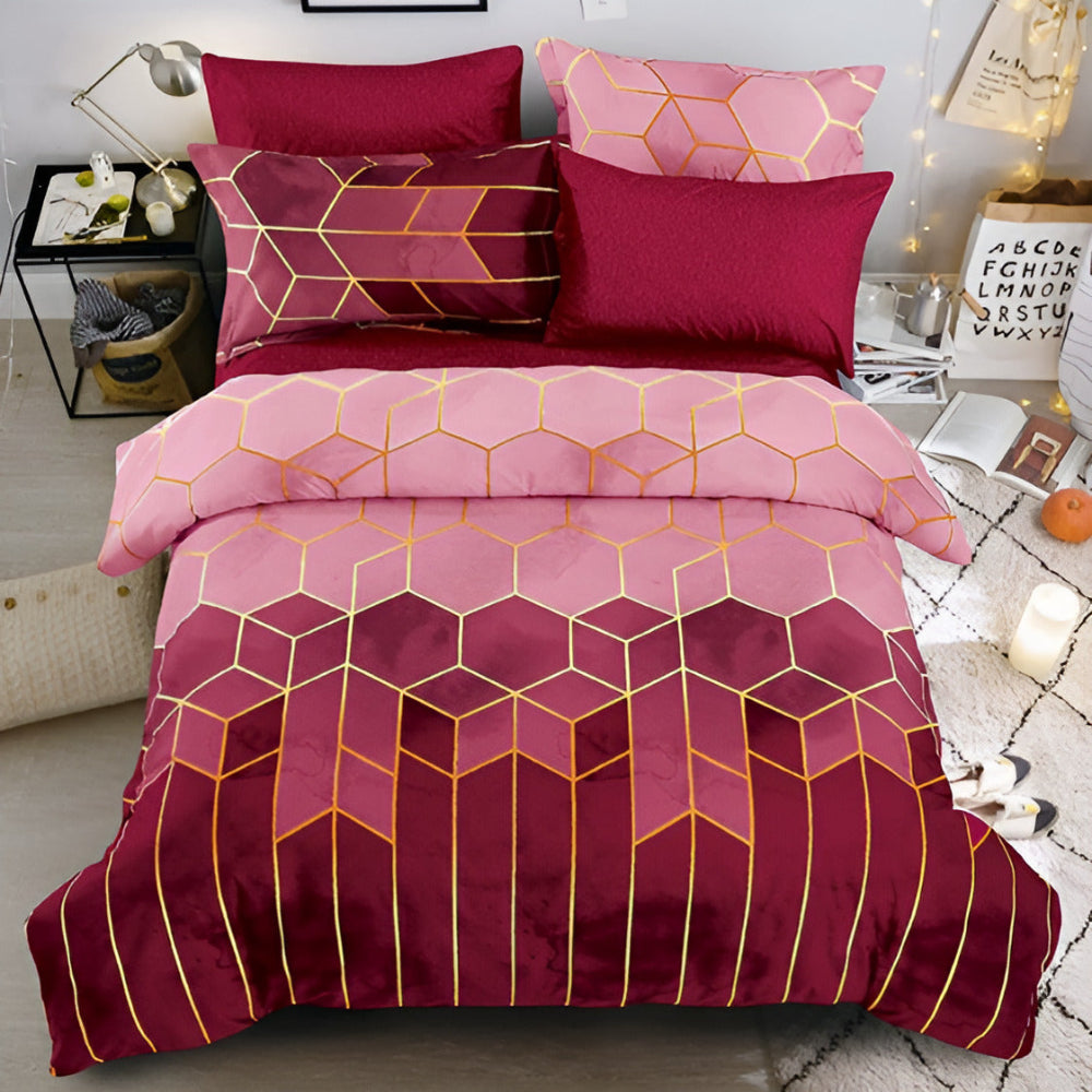 BowLift | Golden Cosmo Hive | 3pcs Duvet Cover Sets