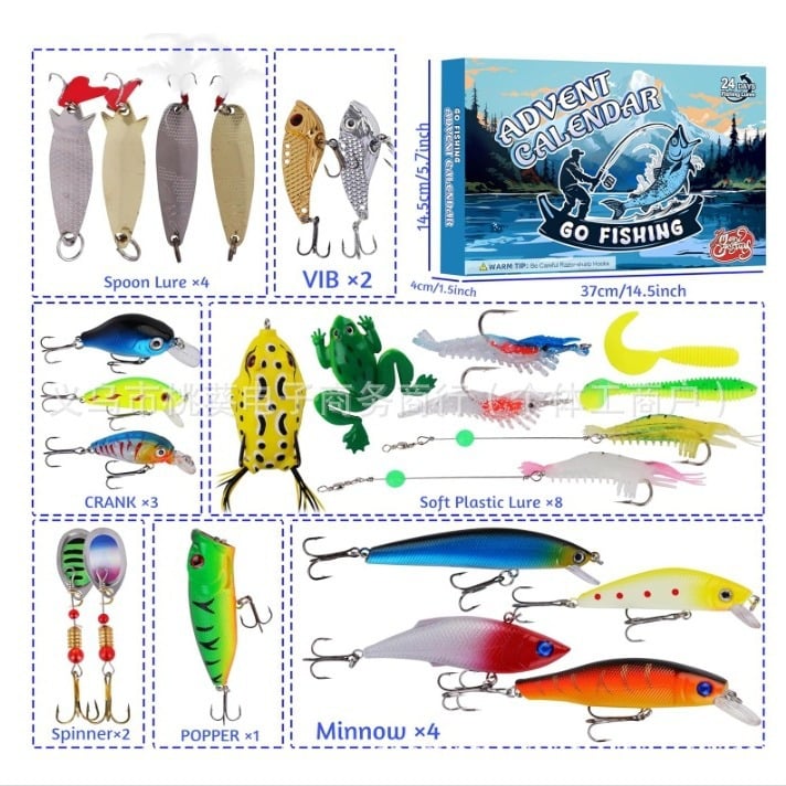 BowLift | 24 Days Christmas Countdown Fish Tackle Set
