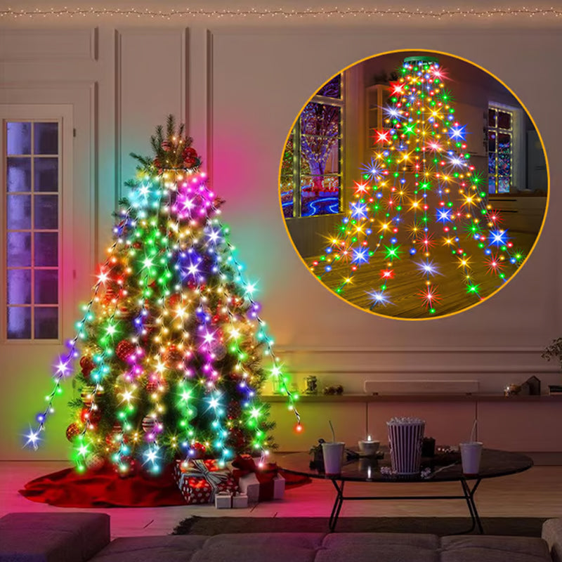 BowLift | Christmas Tree Waterfall Lights with Ring