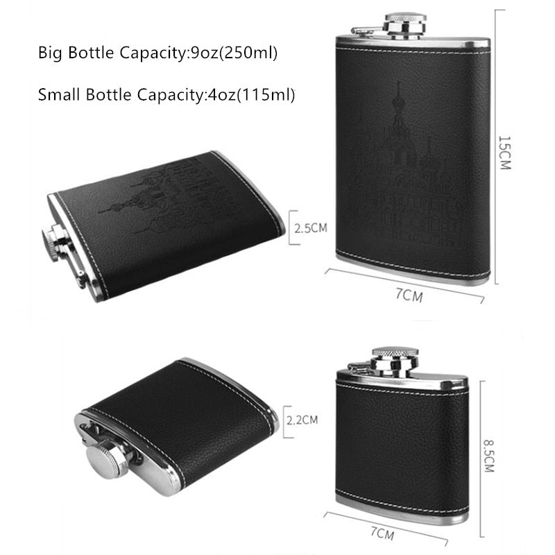 BowLift | 9oz High-Quality Stainless Steel 304 Flask Set Whiskey Wine Bottle Alcohol Drink Bottle Travel Drinkware For Gifts