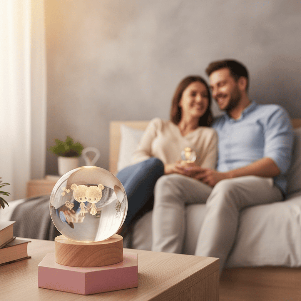 BowLift | Elegant 3D LED night lamp with sparkling crystal shine