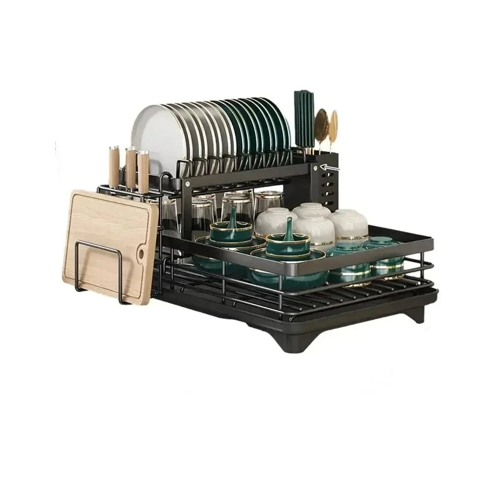 BowLift | Adjustable Stainless Steel Dish Drying Rack – Space-Saving Kitchen Drainer for Plates, Glasses & Cutlery