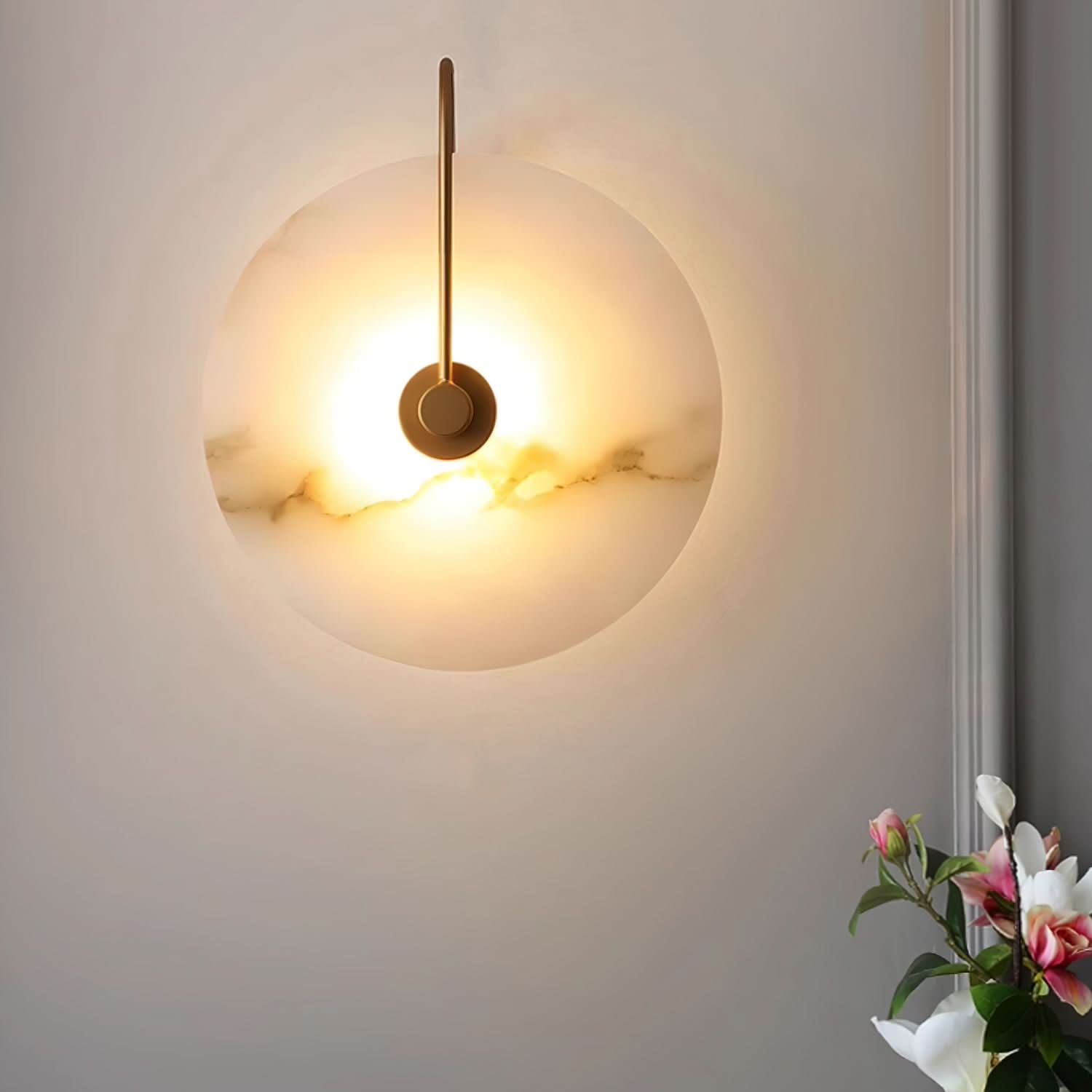 BowLift | Alabaster LED Wall Lamp – Modern Ambient Lighting