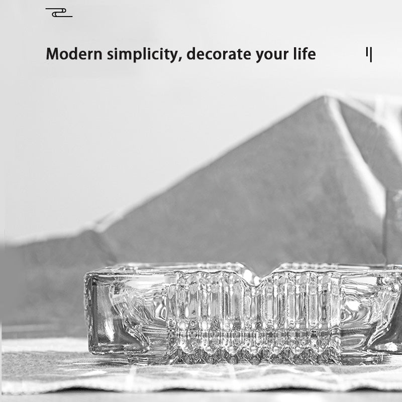 BowLift | Thick And Transparent Square Glass Ashtray, Creative Crystal Glass Ashtray, Hotel And Household Ashtray