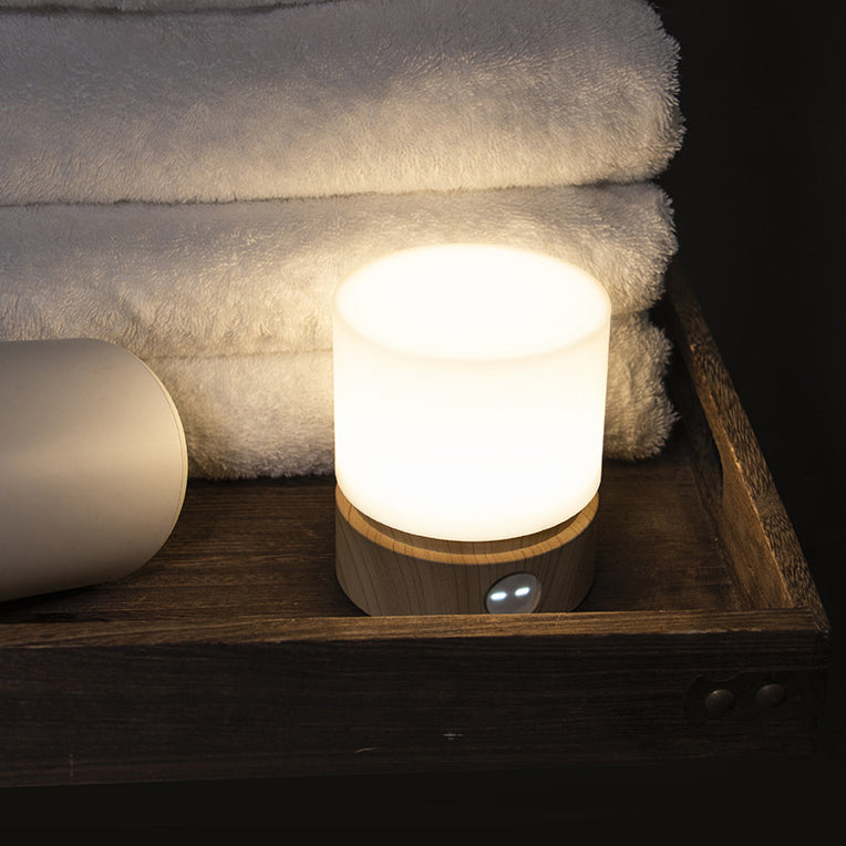 BowLift | Contemporary Nordic Timer Rechargeable ABS HIPS Silicone Cylinder LED Table Lamp Night Light for Nightstand