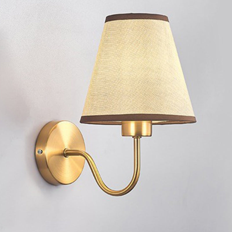 BowLift | Contemporary Nordic Round Curved Rod Iron Fabric Shade 1-Light Wall Light Lamp for Living Room