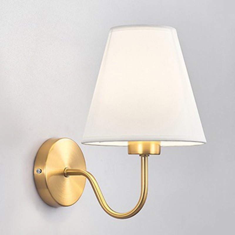 BowLift | Contemporary Nordic Round Curved Rod Iron Fabric Shade 1-Light Wall Light Lamp for Living Room