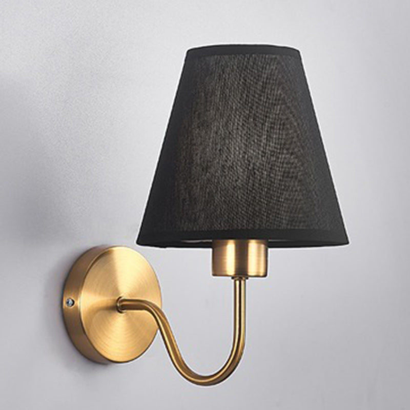 BowLift | Contemporary Nordic Round Curved Rod Iron Fabric Shade 1-Light Wall Light Lamp for Living Room