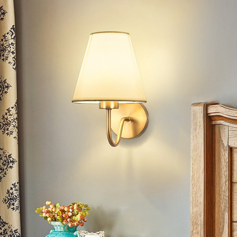 BowLift | Contemporary Nordic Round Curved Rod Iron Fabric Shade 1-Light Wall Light Lamp for Living Room