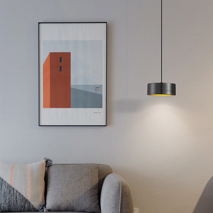 BowLift | Minimalistic Round Cylinder Iron LED Pendant Light for Bedroom