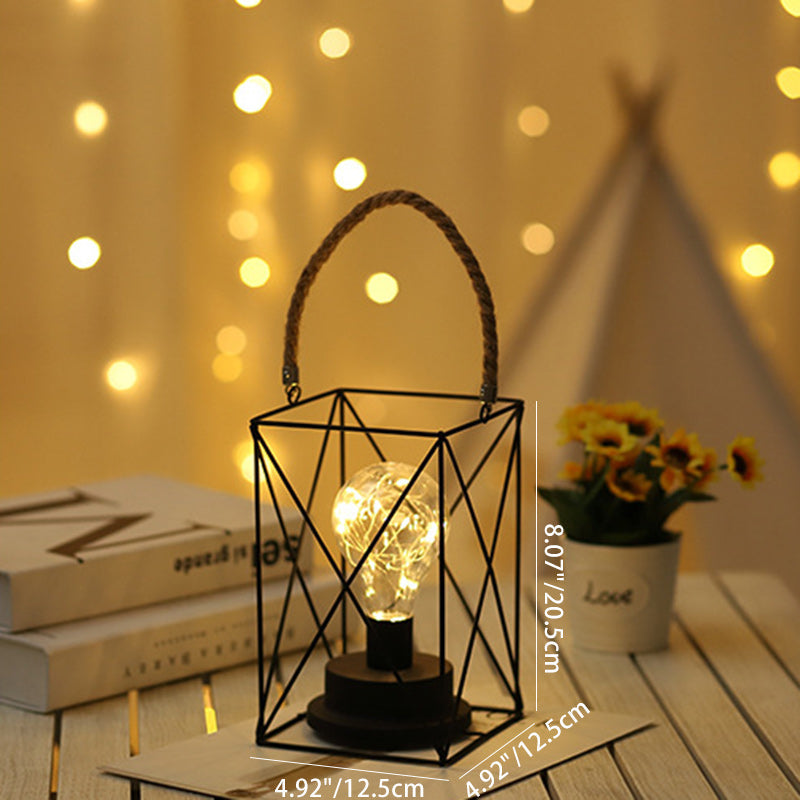 BowLift | Modern Minimalist Vertical Striped Square Round Iron LED Table Lamp For Living Room