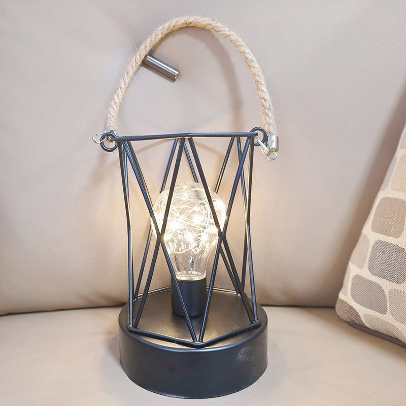 BowLift | Modern Minimalist Vertical Striped Square Round Iron LED Table Lamp For Living Room