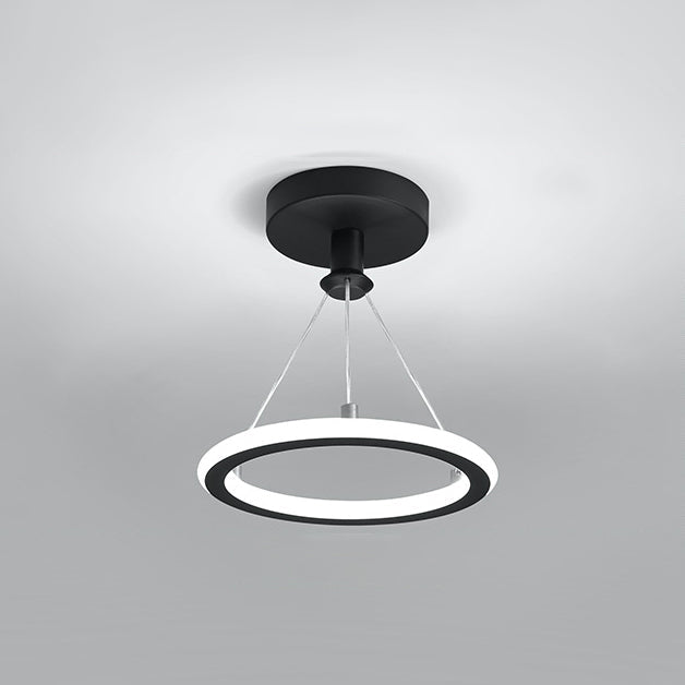 BowLift | Contemporary Nordic Round Metal Silica LED Semi-Flush Mount Ceiling Light for Corridor
