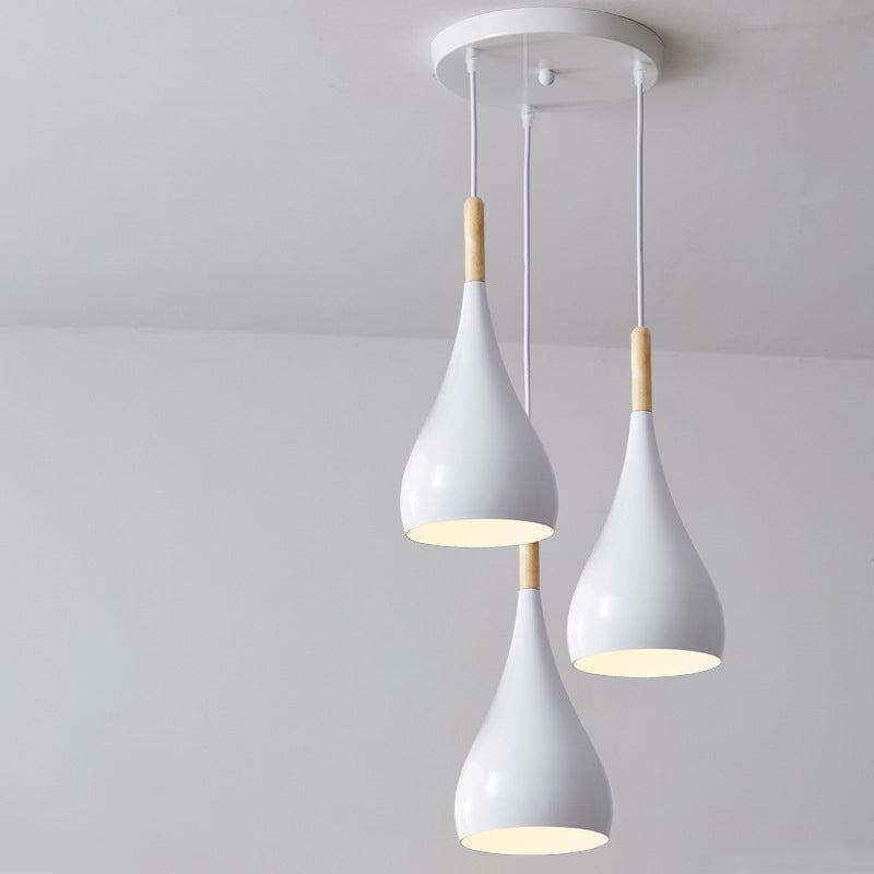 BowLift | Nordic Iron Wood Aluminum Pumpkin Water Drop 1-Light Pendant Light for Dining Room