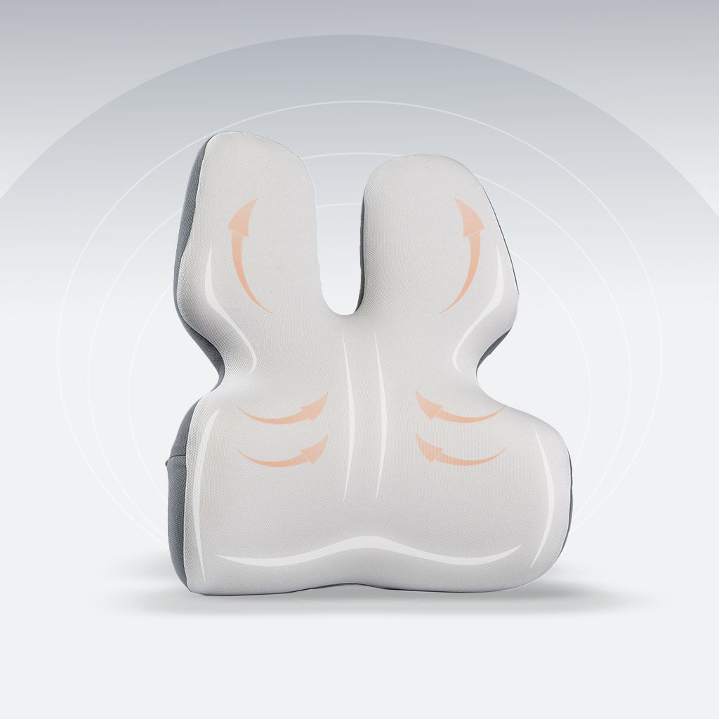 BowLift | Adjustable Memory Foam Lumbar Support Cushion | Backrest Support for office chair Ergonomic Design for Back Pain Relief at Home, Office & Car