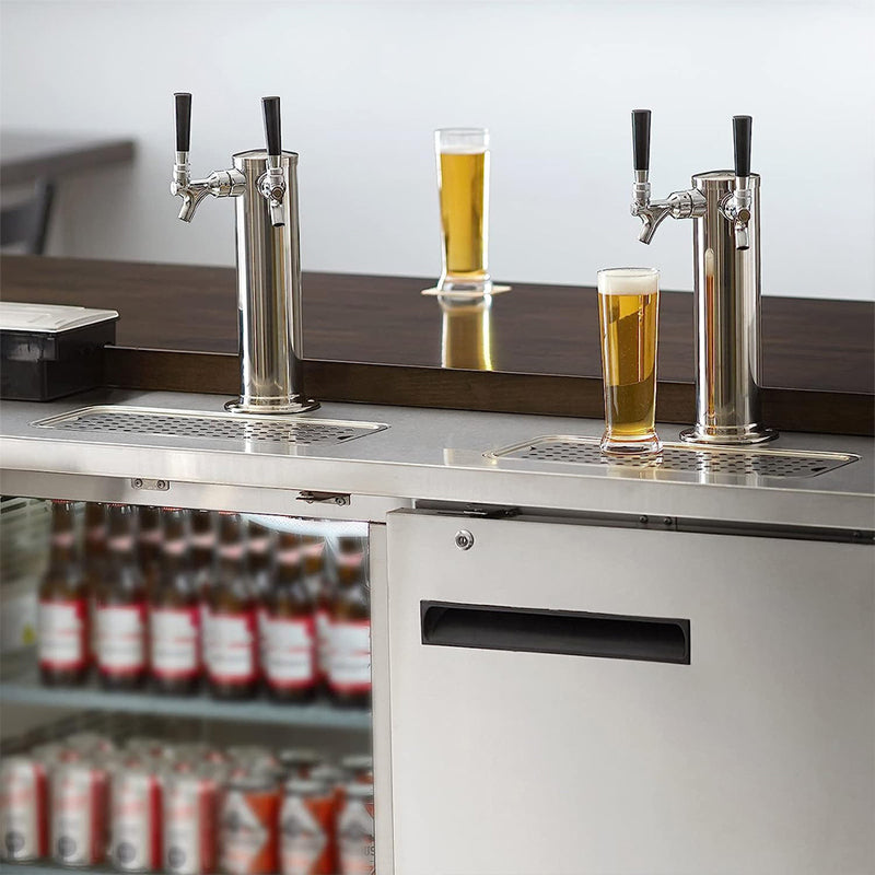 BowLift | Stainless Steel Double Tap Beer Dispenser Tap Column Beer Tower Dispenser Beer With Tap, 2 Hose Beer Tower Set For Home And Bar