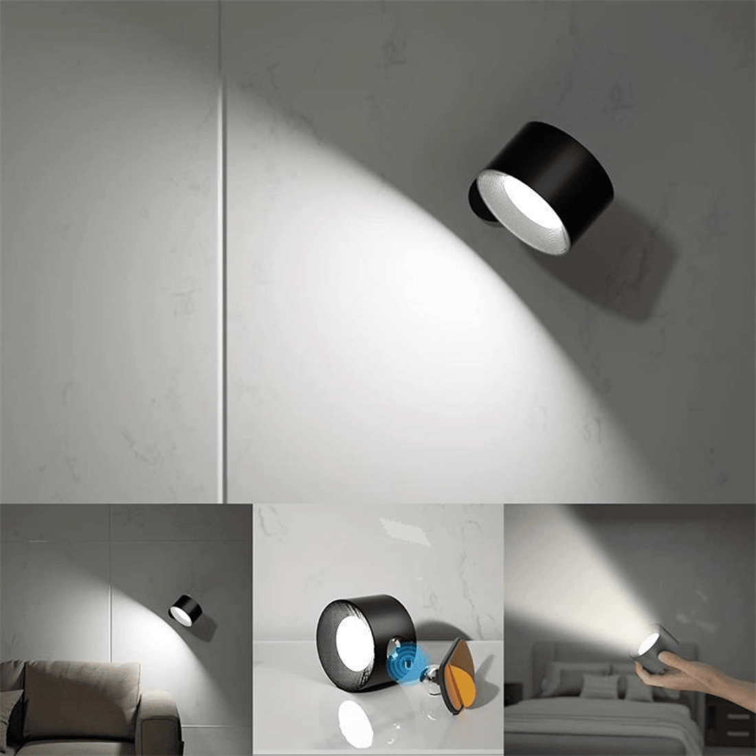 BowLift | 360° wireless rechargeable wall light | Versatile LED lighting solution