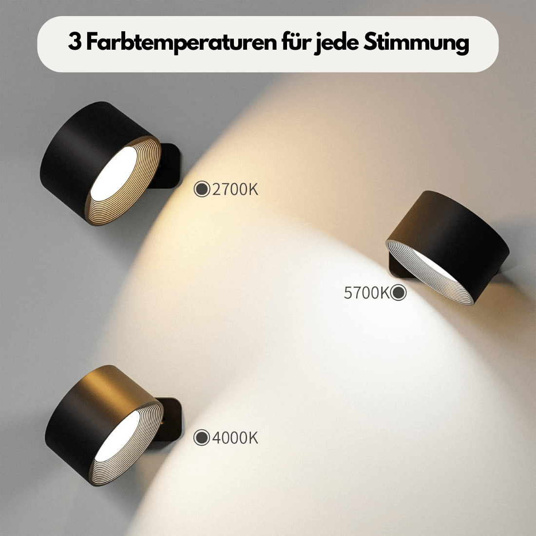 BowLift | 360° wireless rechargeable wall light | Versatile LED lighting solution